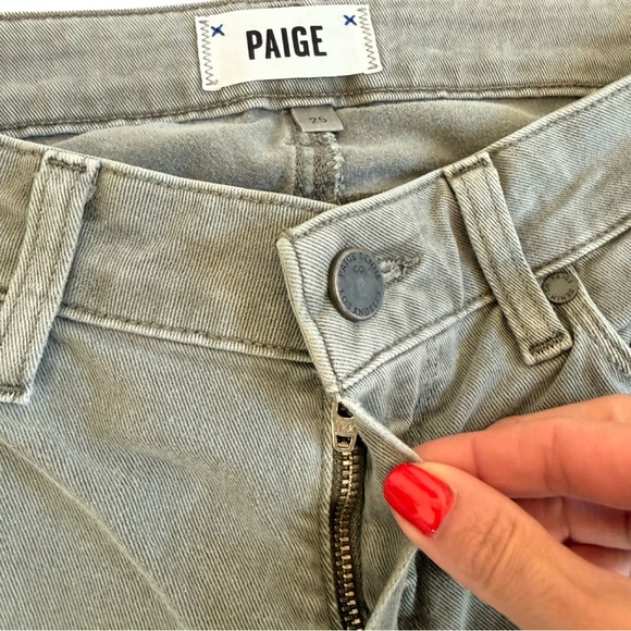 PAIGE Verdugo Ankle Skinny Jeans Women’s 25 Gray Distressed Raw Hem - Picture 3 of 7